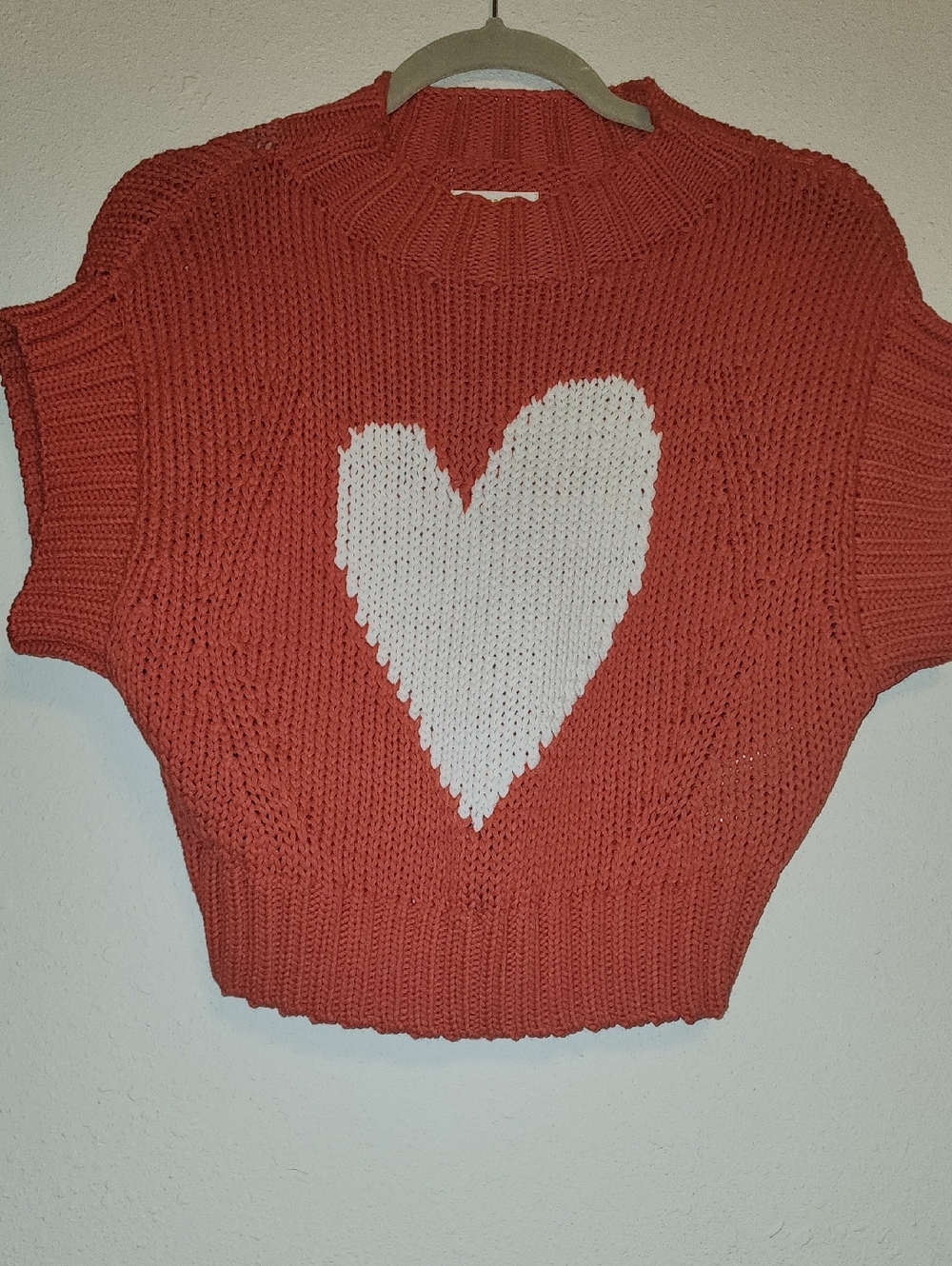 Anthropologie Maeve Coral Orange Knit Top